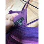 Lulus NWT  Lovely Boldness Purple Multi Watercolor Pleated Maxi Dress Prom Sz M Photo 4