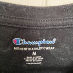 Champion EUC women’s black multicolor word pattern crop top tshirt medium Photo 2