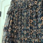Ulla Johnson Esma Mini Dress Onyx Ikat Size 2 Ruffle Silk Georgette Metallic S Photo 14