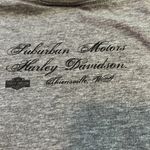 Harley Davidson  T-Shirt gray with pink, white & black graphics & rhinestones L Photo 4