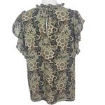 Carolina belle  Paisley Blouse with Ruffle Accents Size Large Boho Smocked Blouse Photo 1