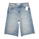 NWT Mother Superior Undercover Knee Fray Short in The Other Side Denim Shorts 27 Blue Photo 2