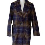 Kensie NWT   Women's Long Plaid Houndstooth Coat with Patch Pockets Woolblend Photo 7