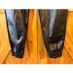 Missguided Women’s Faux Leather Tapered Jogger Zip Pants Black Size 10 (5446) Photo 2