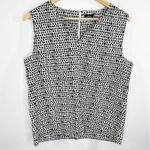 Kate Spade Saturday Vase Tea Cup 100% Cotton Blouse Women's Size Medium Large Black Photo 7