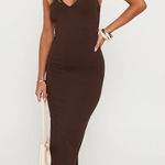 Princess Polly  Brown Halter Maxi Dress Photo 0