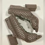 Shoe Republic LA NIB!Shoe -Suede Perforated-Lace UpPeep toe heel booties Size 9 Photo 2