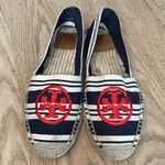 Tory Burch  Canvas Striped Espadrille Slip On Red Navy Nautical Women’s Size 8 Photo 0