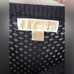 Michael Kors dark washed navy blue cotton linen blend knit sweater, size medium Photo 3