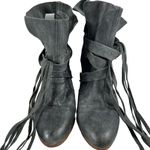 Free People Size 39 US 9 Seven Wonders Leather Ankle Boots Women’s Gray Buttery Photo 2