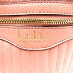 Nicole Miller Quilted Satchel Handbag Coral Pink Top Handle Crossbody Strap Photo 6