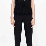 ZARA Black Deep V Lace Jumpsuit Photo 0