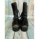 Laredo  Vintage Cowboy Boots Kiltie Fringe Silver Heel Guards Size 8.5 Lace Roper Photo 3