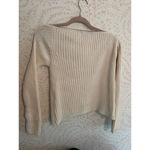 ZARA  Women's Cream Ribbed Knit Top with Zip Detail Photo 4