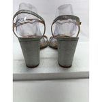 Badgley Mischka Silver Glitter Block Heel Sandals Sparkle Dress Women's Size 11 Photo 3