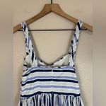 J.Crew Shirting Stripe Cotton Tiered Maxi Dress in Multi Blue size 2 $128 Photo 13