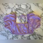 Free People NWT Lotus Crop Top Lilac Purple Embroidered White XS Photo 1