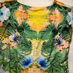 Sunny Leigh Vibrant Yellow Floral Tropical Print Tunic Blouse Medium Photo 9
