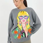 ZARA  Women’s Oversized Pop Art Graphic Icon Sweatshirt Gray/Multi Size L NWOT Photo 0