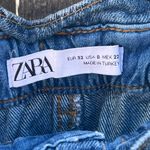 ZARA Paperbag jeans in a mid-blue wash high Rise Photo 11