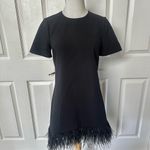 Likely Marullo feather trim black mini dress size 0 new with tags Photo 2