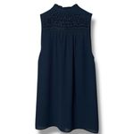 Maeve for Anthropologie Womens Luca Navy Tie Neck Blouse w/Eyelet Details Size 6 Photo 4