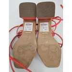 Topshop  Womens Nashville Noge Strappy Sandals Coral Size 7.5 Leather Insole Photo 7