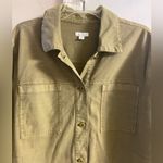 J Jill shirt jacket olive green button front boxy shacket XL Photo 3