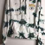 NFL team apparel green tie dye Green Bay packers footballs zip up hoodie jacket Photo 2