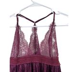 Victoria's Secret Fly Away Burgundy Maroon Lingerie Plisse Lace Sheer Top Medium Photo 4