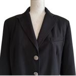 Allen by ABS Blazer Black Button Front Flap Pockets Long Sleeve Jacket Size 12 Photo 3