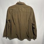 Krazy Kat Olive Green Corduroy Button Down Ruffle Front Long Sleeve Shirt XL SEE Photo 1