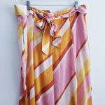 MNG Bold Multicolored Striped Wideleg Pants Pink Size 12 Photo 2