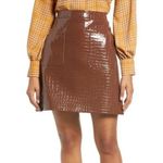 Halogen NWT Atlantic-Pacific Croc Embossed Faux Leather Miniskirt Medium Photo 0