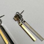 Monet / Avon Signed Lot Of 2 Metal Dangle Drop Pierced Earrings Photo 1