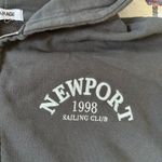 Garage  Newport Charcoal Grey Embroidered New Port Sailing Port Zip Up Hoodie Photo 2