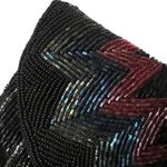 Vintage ADG Beaded Chevron Clutch – 80s/90s Rainbow Glam Black Photo 5