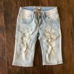 Moon Girl Long Denim Shorts Blue Size 26 Photo 0
