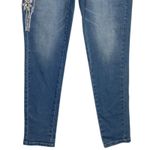 Venus Vintage Floral Rhinestone Pearl Embellished Slim Leg Mid Rise Jean 12 Blue Photo 2