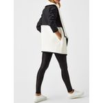 Spanx  Fleece Faux Leather Long Wrap Jacket Very Black Snow Moto Sherpa Edgy Coat Photo 2