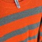 Aeropostale  Sweater Orange Silver Stripe Lightweight Womens Small Crewneck Photo 9