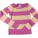 Aeropostale Vintage ‎ Striped Cable Knit Sweater Pink Beige Size Large Photo 0