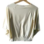 Vintage 90s cream blouse with lace v Photo 1