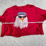 Way To Celebrate Patriotic Graphic Cropped T Shirt Womens XL 1X Red Biker Eagle Red Photo 4