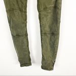 ZARA WOMAN Premium Denim Collection Army Green Moto Style Pants, Size 4 Photo 3