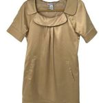 Vertigo Paris Gold Collared Knee Length Short Sleeve Dress Photo 0