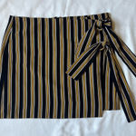 Forever 21  Striped Mini Skirt Gold Black Ties 1X Photo 0