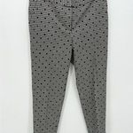Talbots Dress Pants Women 2 Black White Wool Gingham Polka Dot Bow Ankle Detail Photo 0