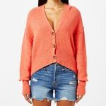 Free People  Found My Friend Cardigan in Peachy Pink. Small Photo 0