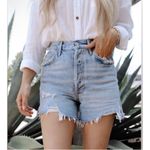AGOLDE Dee Vintage High Rise Turmoil Distressed Denim Jean Shorts Size 32 Photo 12